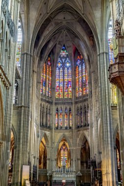 METZ, FRANCE - AUG 5, 2022: The interior of the Cathedral of Saint Stephen, Metz in France