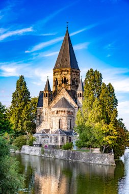 The old town architecture of Metz at the Moselle river, France