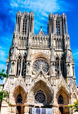 REIMS, FRANCE - AUG 6, 2022: Cathedral of Our Lady of Reims, France