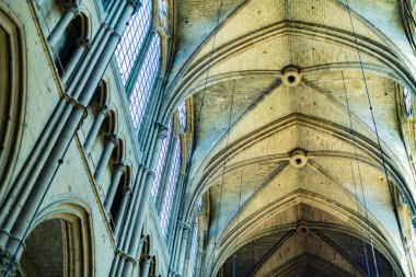 REIMS, FRANCE - AUG 6, 2022: Interior of the Cathedral of Our Lady of Reims, France