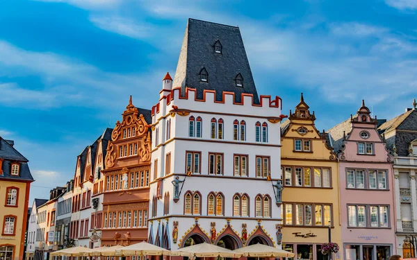 TRIER, GERMANY - AUG 4, 2022: Monumental architecture of Trier main market, in the state of Rhineland-Palatinate, Germany