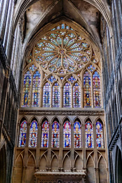 Metz France Aug 2022 Interior Cathedral Saint Stephen Metz France —  Fotos de Stock