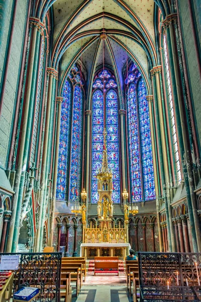 Amiens France Aug 2022 Interior Cathedral Basilica Our Lady Amiens — Fotografia de Stock