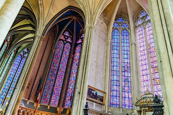 Amiens France Aug 2022 Interior Cathedral Basilica Our Lady Amiens —  Fotos de Stock