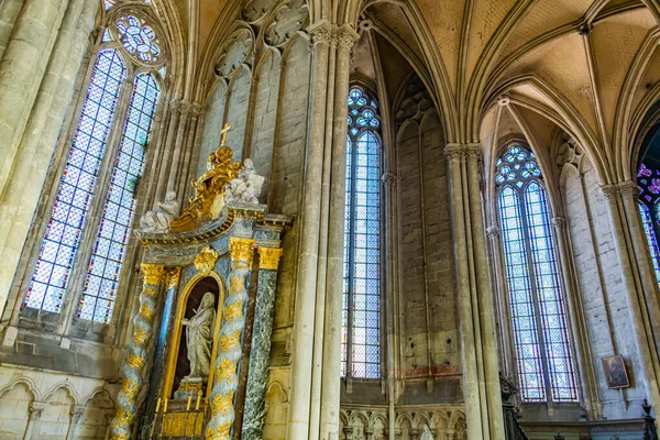 AMIENS, FRANCE - AUG 7, 2022: The interior of the Cathedral Basilica of Our Lady of Amiens, France
