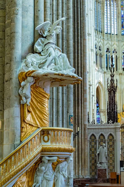 Amiens France Aug 2022 Interior Cathedral Basilica Our Lady Amiens — Stok fotoğraf