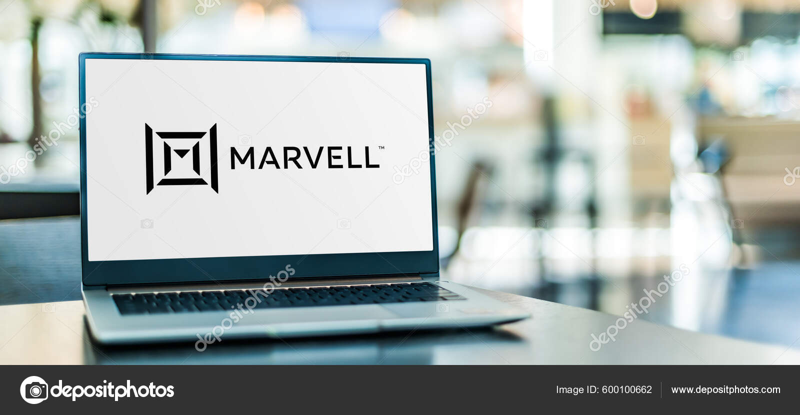 Poznan Pol Aug 2022 Laptop Computer Displaying Logo Marvell Technology ...