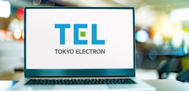 POZNAN, POL - AUG 2, 2022: Laptop computer displaying logo of Tokyo Electron, a Japanese electronics and semiconductor company headquartered in Akasaka, Minato-ku, Tokyo, Japan