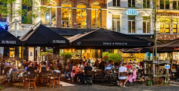 Gent Belgien Aug 2022 Restaurants Der Altstadt Von Gent Der — Stockfoto