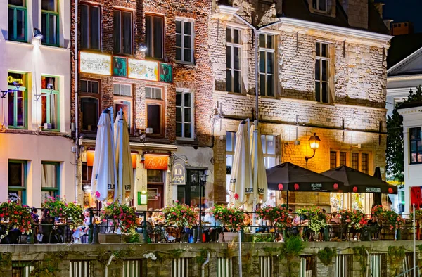 Gand Belgique Août 2022 Restaurants Dans Vieille Ville Gand Dans — Photo