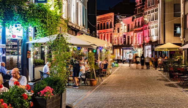 Gent Belgien Aug 2022 Restaurants Der Altstadt Von Gent Der — Stockfoto