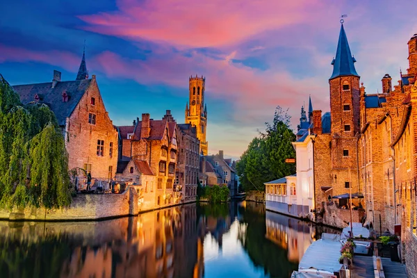 Bruges Belgia Aug 2022 Architektura Historycznego Miasta Brugia Flamandzkim Regionie — Zdjęcie stockowe