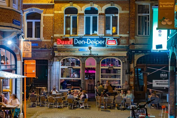 Leuven België Aug 2022 Restaurants Oude Stad Leuven Het Vlaams — Stockfoto