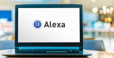 POZNAN, POL - SEP 23, 2020: Merkezi San Francisco 'da bulunan ve Amazon' un yan kuruluşu olan Alexa Internet, Inc.