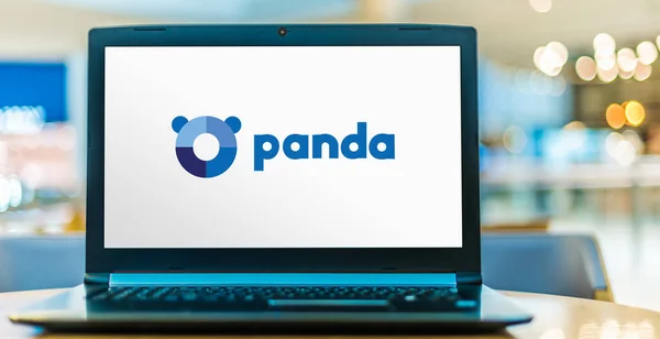 Poznan Pol Sep 2020 Laptop Computer Met Logo Van Panda — Stockfoto