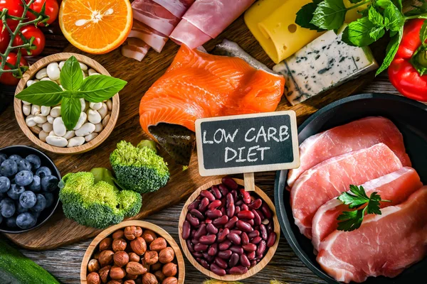 Kohlenhydratarme Diätprodukte Zur Gewichtsabnahme Empfohlen — Stockfoto