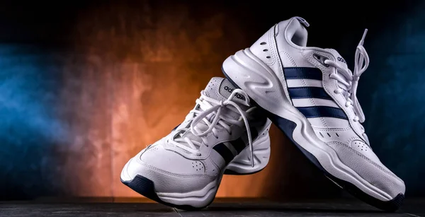 Poznan Pol Oct 2022 Une Paire Chaussures Sport Adidas Marque — Photo