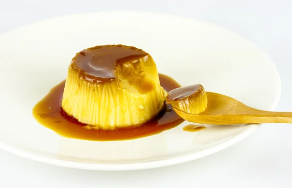 Egg custard with caramel sauce — Stock Photo, Image