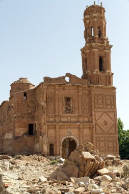 bir İspanyol İç Savaşı sırasında bombardımanında Belchite köy yok