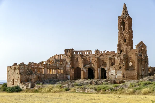 Belchite Dorf bei einem Bombenangriff während des spanischen Bürgerkriegs zerstört — Stockfoto