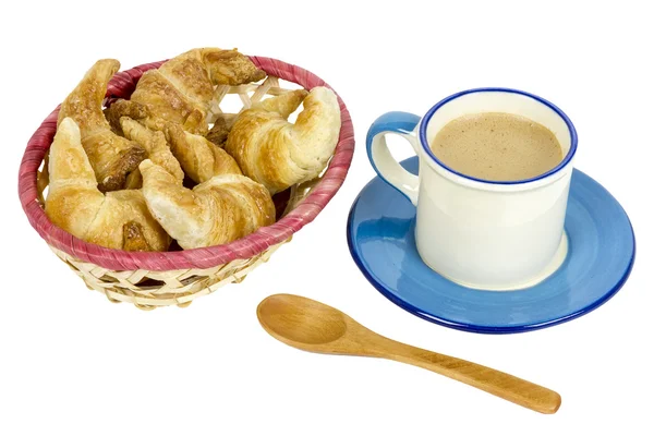 Croissants und Kaffee — Stockfoto