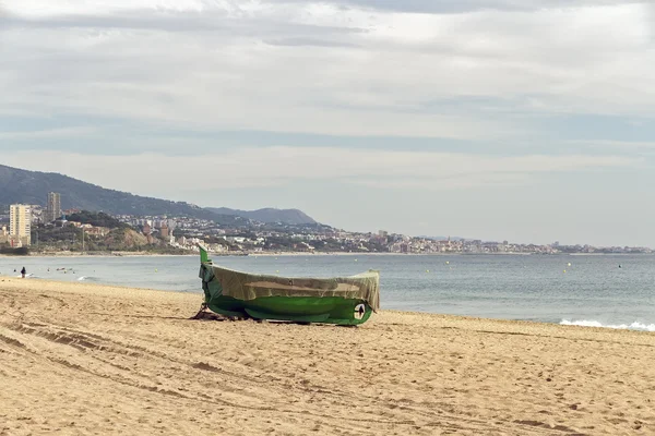 Badalona Spanje kust en strand — Stockfoto