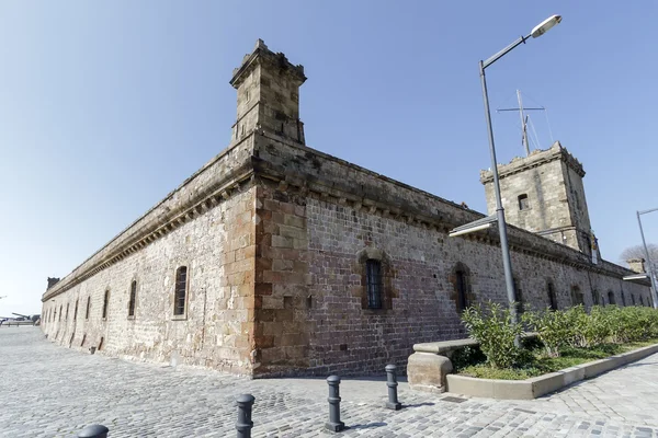 Barcelona, Spain. Famous Montjuic Fort, old castle. — Stock Photo, Image