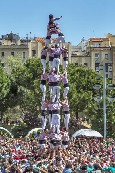 Castellers 바르셀로나 2013 — 스톡 사진