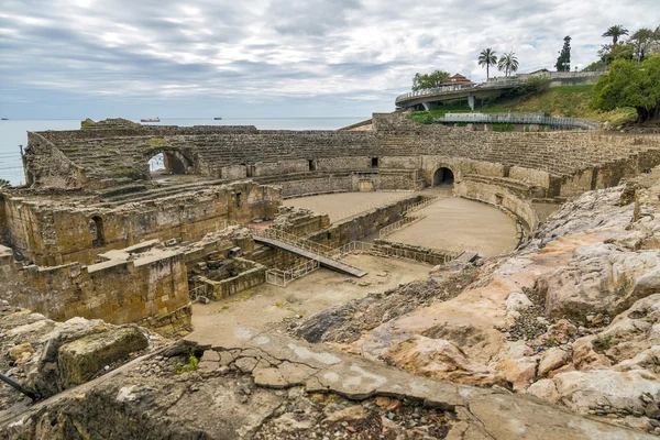 Ruinerna av den antika amfiteatern i tarragona, Spanien — Stockfoto