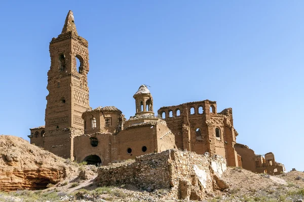 Pueblo belchita destruido en un bombardeo durante la Guerra Civil Española — Foto de Stock