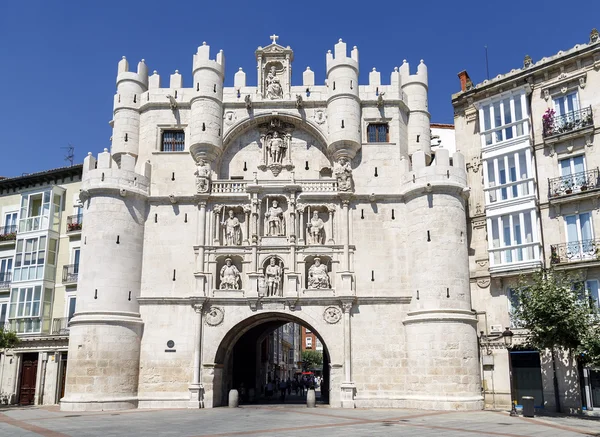 Arch santa maria gateway till staden burgos Spanien — Stockfoto