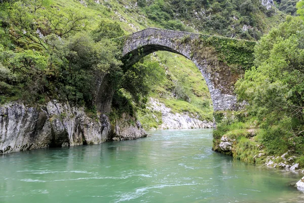 Römische Steinbrücke in Asturien — Stockfoto