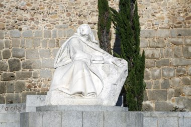 Statue of St. Teresa in Avila Spain clipart