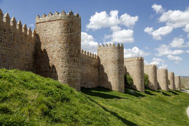 Scenic medieval city walls of Avila clipart