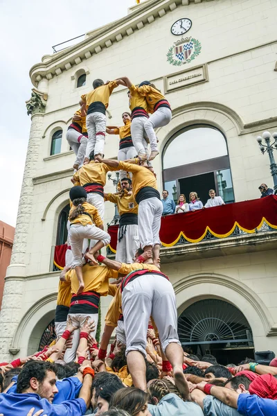 Castellers in fira arrop Badalona — Stockfoto