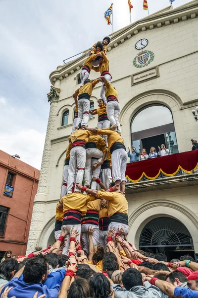 Castellers w fira arrop badalona — Zdjęcie stockowe