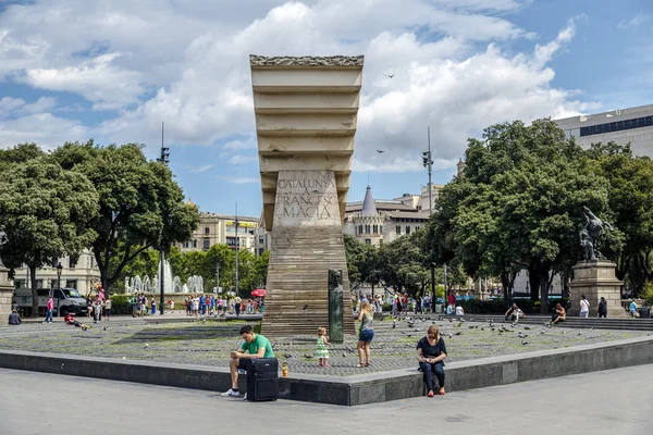 Macia-Denkmal auf der Plaza Cataluna — Stockfoto