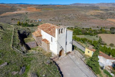 Trasmoz 'daki Mağara Bakiresi Kilisesi, Tarazona bölgesi, Zaragoza ili, İspanya.