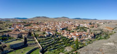 Panoramic view ofAgreda, with historical category of town, Spanish town in the province of Soria, in the autonomous community of Castilla y Leon clipart