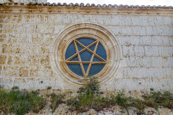 Church San Juan Castrojeriz Burgos Spain Dating Thirteenth Century Rosette — Foto Stock
