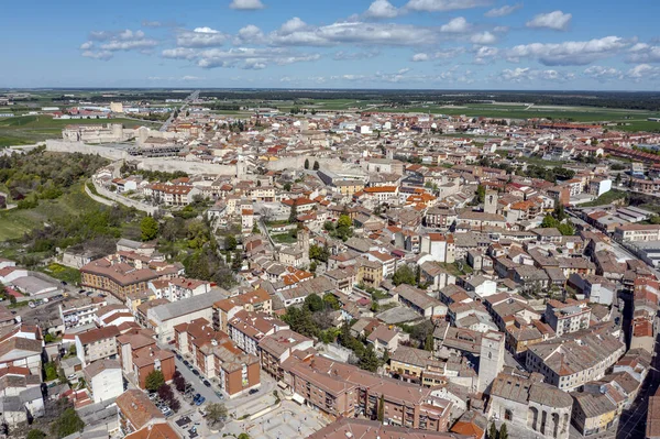 Uitzicht Cuellar Een Klein Oud Stadje Provincie Segovia Met Het — Stockfoto