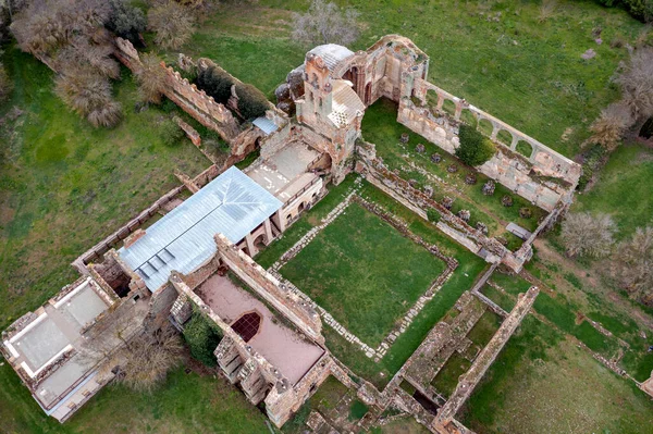 Ruins Cistercian Monastery Santa Maria Moreruela Zamora Spain Zenithal View — Foto Stock