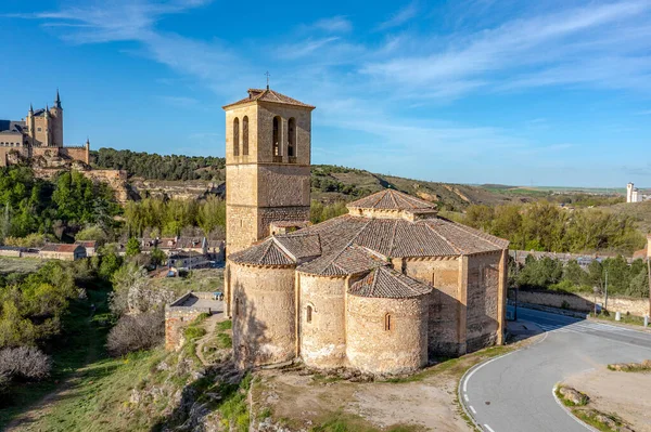 View Church Vera Cruz City Segovia Spain Detail Apses — 스톡 사진