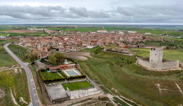 Tiedra Castle Valladolid Castilla Leon Spain Panoramic Overview — стоковое фото