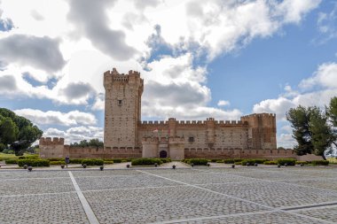 The medieval Castle of la Mota at sunset in Medina del Campo, Valladolid, Castilla y Leon, Spain.