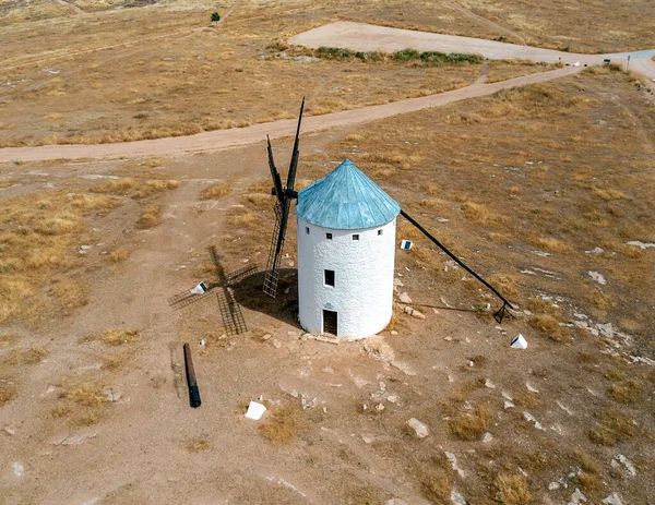 View Historic White Windmills Mancha Town Campo Criptana Province Ciudad — Stock Photo, Image