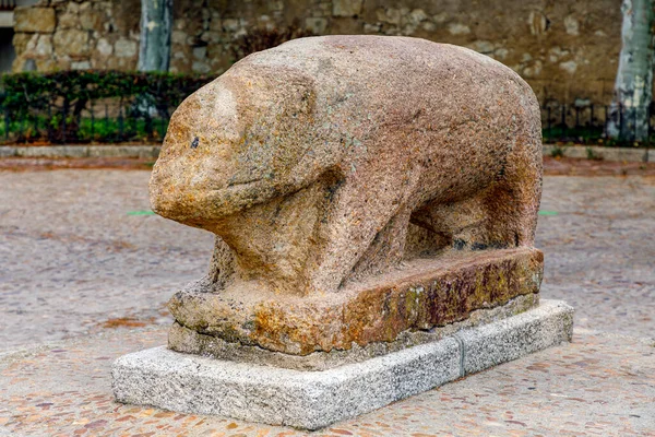 Granite Boar Ciudad Rodrigo Salamanca Spain Veton Origin Pre Roman — 스톡 사진