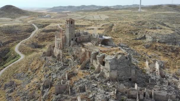 Roden Wieś Zniszczona Zamachu Bombowym Podczas Hiszpańskiej Wojny Domowej Saragossa — Wideo stockowe
