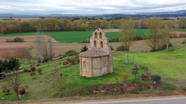 Parish Church Ermita San Facundo Los Barrios Burebaburgos Spain Romanesque — Stockvideo