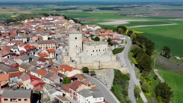 Castelo Construído Século Localizado Cidade Portillo Província Valladolid Castela Leão — Vídeo de Stock